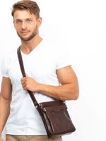 Dark brown leather men's bag