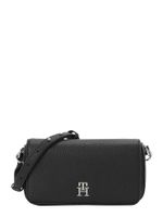 TOMMY HILFIGER Torba preko ramena  crna / srebro