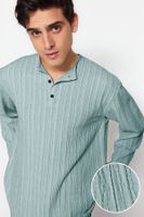 Trendyol Mint Relaxed Fit Linen Shirt