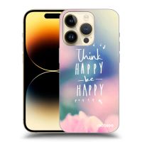 Silikónový čierny obal pre Apple iPhone 14 Pro - Mysli pozitívne!