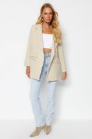 Trendyol Stone Oversize Lined Woven Blazer Jacket