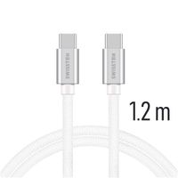 Datový kabel Swissten Textile USB-C 1,2 M, silver