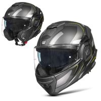 Překlopná moto přilba W-TEC Zoroz P/J Matt Black-Fluo Yellow XL (61-62)