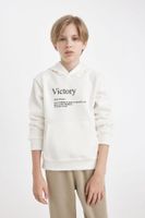 DEFACTO Boy Printed Hooded Thick Sweatshirt