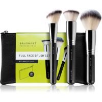 BrushArt Professional Full Face brush set with makeup pouch Набір пензлів з косметичкою Black