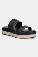 Calvin Klein slapi de piele FLATFORM WEDGE SLIDE - HE