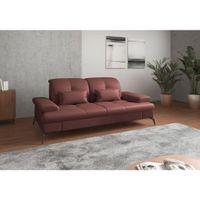 Sit & More TROJMIESTNA POHOVKA, červenohnedá, pravá koža
