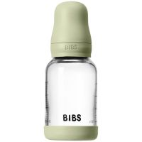 BIBS Baby Glass Bottle Round Latex antikolična steklenička Sage 120 ml