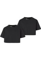 Girls' Short Kimono Tee T-Shirt - 2 Pack Black+Black