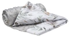 Medi Partners Blanket 75x100 cotton + minky – deer in leaves + gray minky