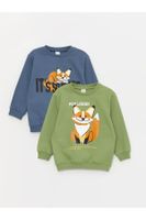 LC Waikiki Lw - Crew Neck Long Sleeve Printed Baby Boy Sweatshirt 2-Pack