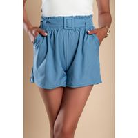 Shorts Mit Gürtel, Blau