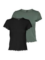 VERO MODA Majica 'VMBARBARA'  smaragdno zelena / crna