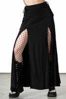 spódnica damska KILLSTAR - Hellverina Split Maxi - Czarny XXL