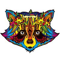 Drevené puzzle-Color Raccoon/M H21967