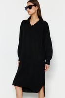 Trendyol Black Maxi Knit Wide Pattern Dress