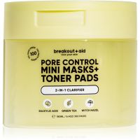 breakout + aid Pore Control Mini Masks + Toner Pads tonizačné vankúšiky s kyselinou salicylovou 100 ks
