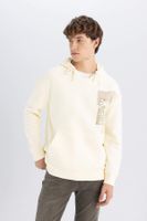 DEFACTO Boxy Fit Hooded Printed Kangaroo Pocket Sweatshirt