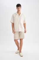 DEFACTO Elastic Waist Pocket Cotton Bermuda Shorts