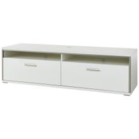 Livetastic KOMODA POD TELEVIZI, šedá, barvy stříbra, bílá, vysoce lesklá bílá, 184/51/52 cm