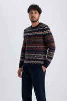 DEFACTO Patterned Crew Neck Knitwear Sweater