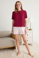 Trendyol Claret Red Cotton Polyester Galaxy Baby Overlock Jersey Knitted Pajama Set