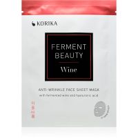 KORIKA FermentBeauty Anti-wrinkle Face Sheet Mask with Fermented Wine and Hyaluronic Acid plátenná maska proti vráskam s fermentovaným hroznom a kysel