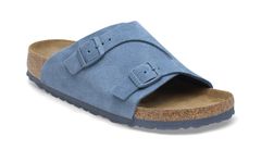 Birkenstock Zürich Suede Leather Narrow Fit Ženy - Sandály Birkenstock - Modrá - 1026827-8 - Size: 8