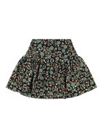 Printed Poly Blend Skirt W/ Ruffles