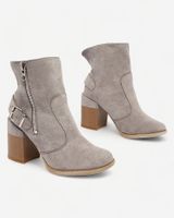 Resti Grey eco-suede women's high stiletto boots Acimra