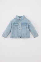 DEFACTO Baby Girl Disney Mickey & Minnie Shirt Collar Jean Jacket Coat