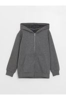 LC Waikiki Hooded Basic Long Sleeve Boy's Zipper Sweatshirt