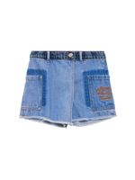 Cotton Denim Wrap Shorts