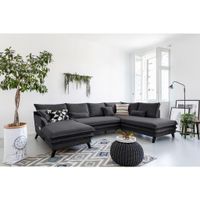 P & B SEDACIA SÚPRAVA, textil, grafitová