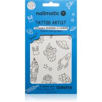 Nailmatic Tattoo Artist Temporary Coloring Tattoos tetoválás gyermekeknek 3 y+ Galaxy 9x16,3 cm