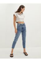 LC Waikiki High Waist Mom Fit Pocket Detailed Women's Rodeo Jean Trousers