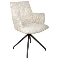 Ambia Home STOLIČKA S PODRÚČKAMI, železo, žakár, biela, béžová