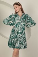 Trendyol Dark Green Floral Mini Woven Dress