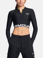 Under Armour HeatGear Rib 1/4 Zip LS Majica crna