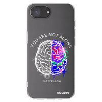 Silikónový prehľadný obal pre Apple iPhone 16e - Brain - White