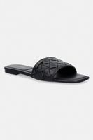 Calvin Klein papuci pentru femei SQUARE FLAT SNDL WOVEN LTH