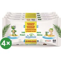 My Happy Planet Wipes υγρά μαντηλάκια καθαρισμού για παιδιά 4x60 τμχ