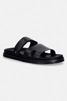 Tommy Hilfiger šľapky pánske kožené ADJUSTABLE PREMIUM LTH SANDAL