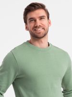 Ombre Men's BASIC sweatshirt with round neckline - green