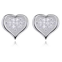 Olivie Strieborné náušnice so zirkónmi SRDIEČKO 1661