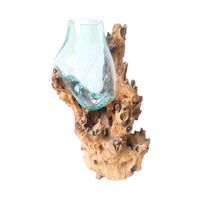 Ambia Home VÁZA, drevo, sklo, 70 cm