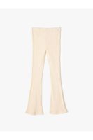 Koton Flared Leg Trousers Ribbed Elastic Waist