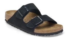 Birkenstock Arizona Suede Leather Regular Fit Black Ženy - Sandály Birkenstock - Černá - 1027152-11.5 - Size: 11.5