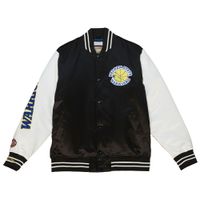 Mitchell & Ness NBA Golden State Warriors Team Origins Varsity Satin Jacket - Pánske - Bunda Mitchell & Ness - Čierne - OJBF4854-GSWYYPPPBKWH - Veľkos