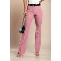 Elegante Longhose Mit Geradem Bein, Dunkelrosa
